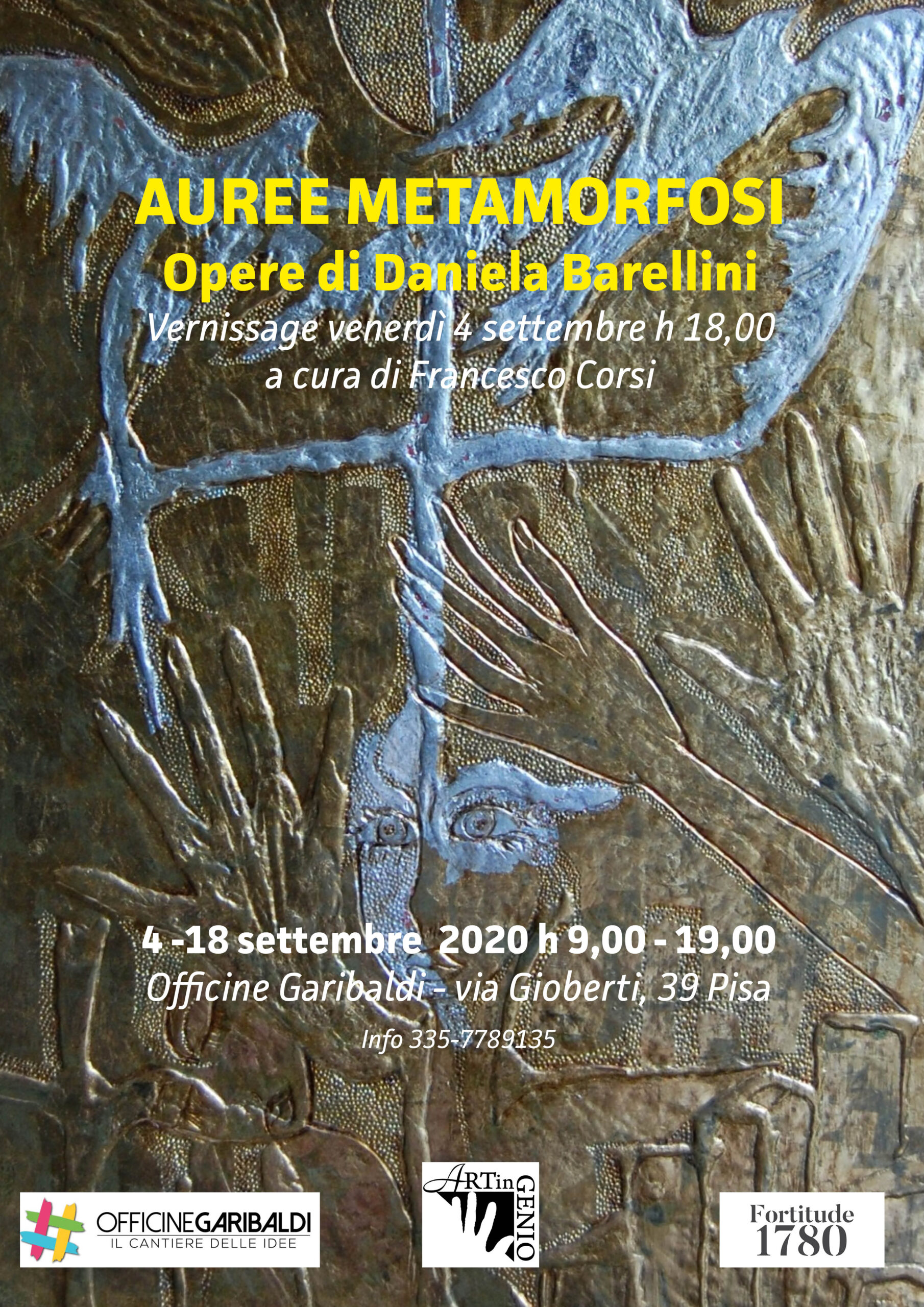 Auree Metamorfosi - Le opere di Daniela Barellini in esposizone alle Officina Garibaldi di Pisa dal 4 al 18 Settembre 2020
